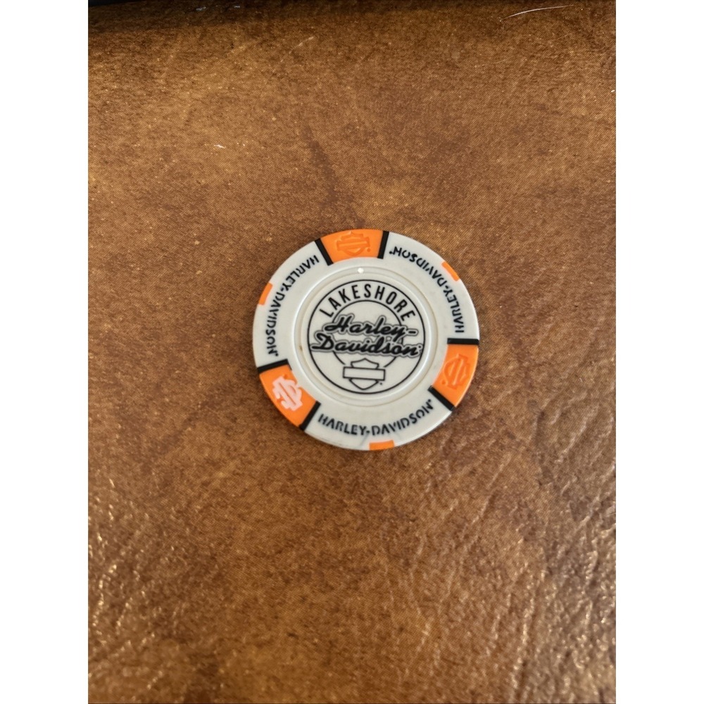 LAKESHORE HARLEY DAVIDSON LIBERTYVILLE, ILLINOIS DEALERSHIP POKER CHIP Orange